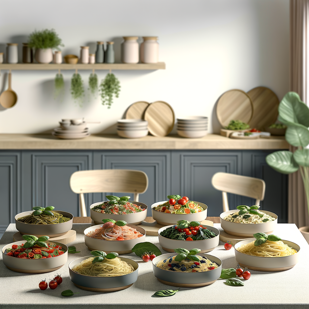 Pâtes avec des légumes frais
