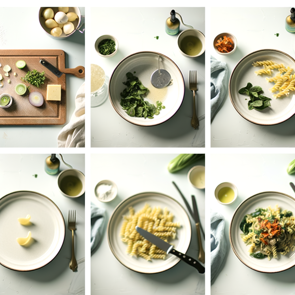 Photos de recettes de pâtes étape par étape