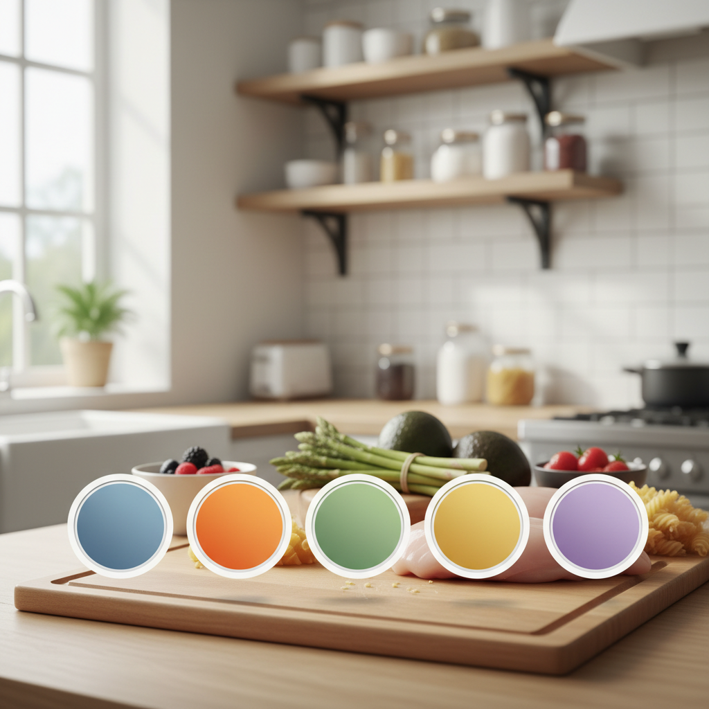 Infographie simple des cinq codes couleurs
