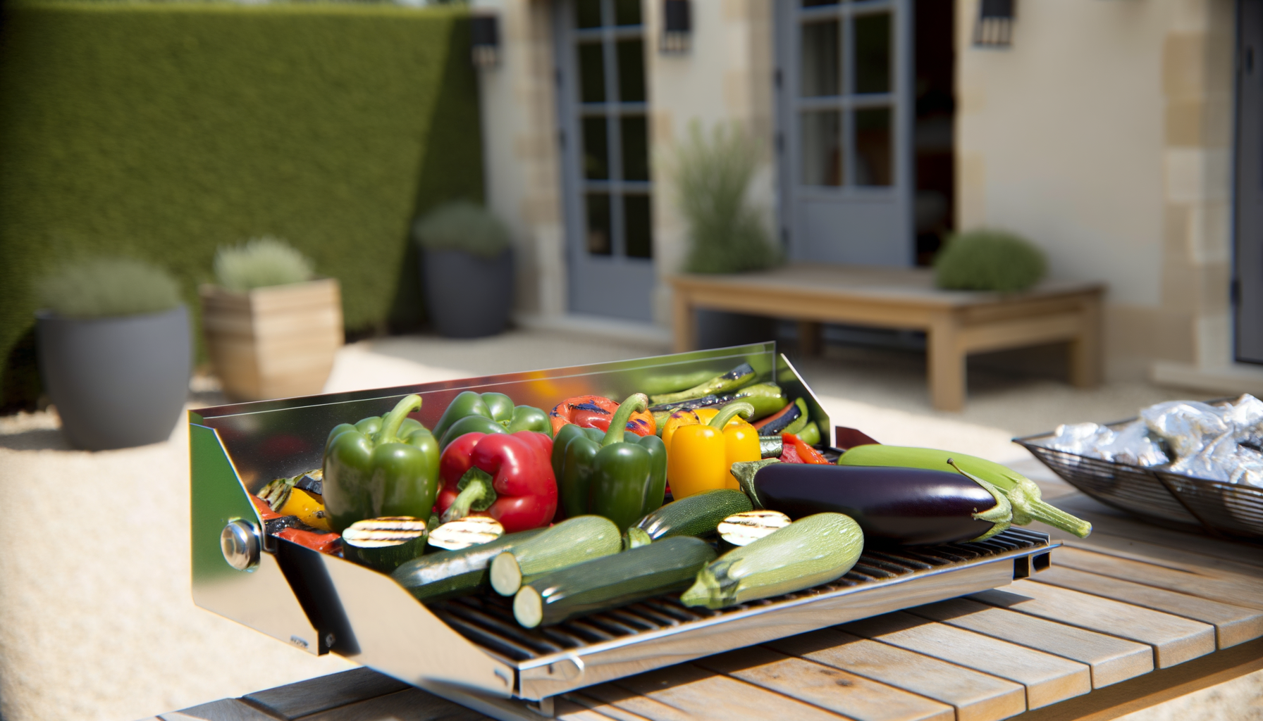 Légumes colorés grillés au barbecue