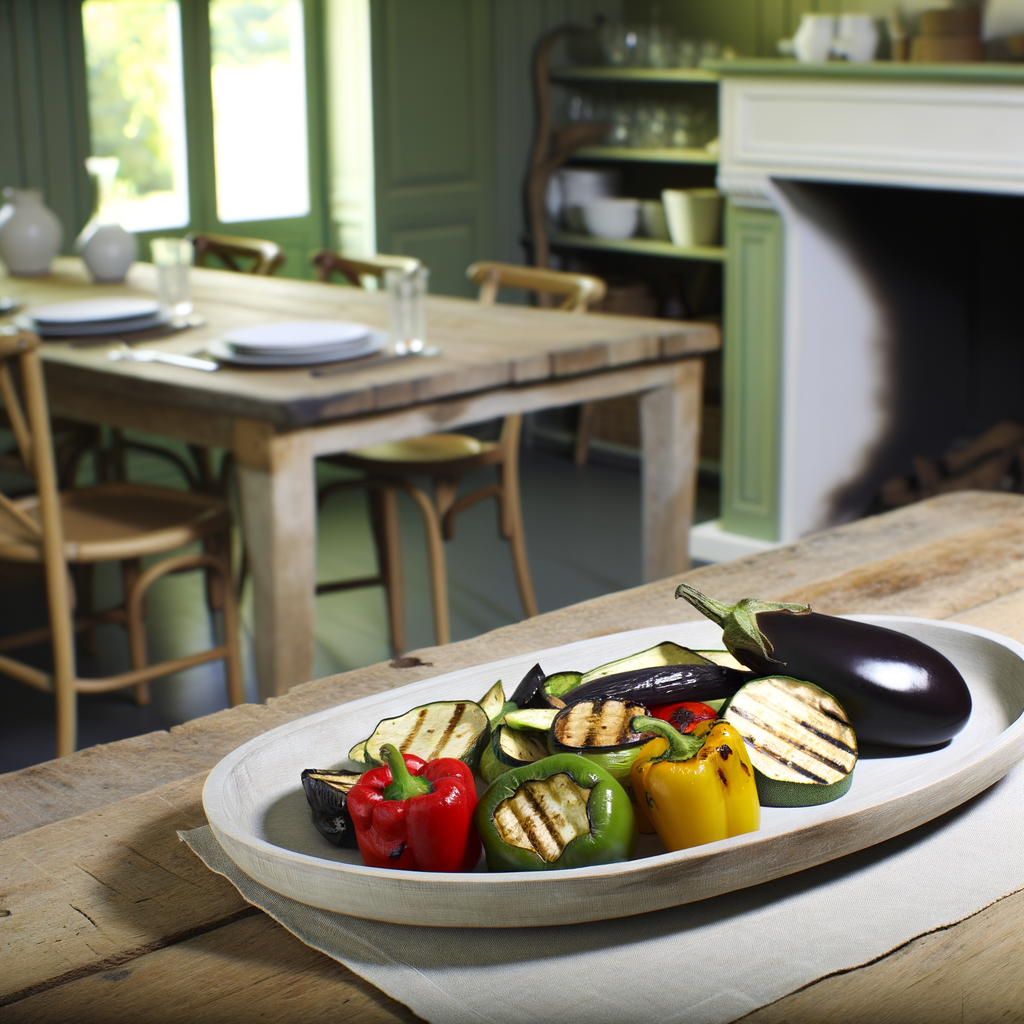 Légumes colorés grillés sur un plat