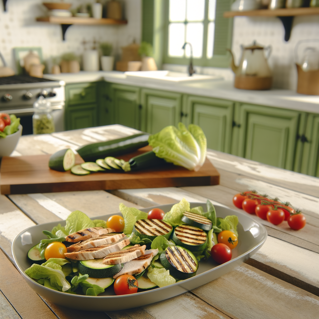 Salade de courgettes et poulet grillé