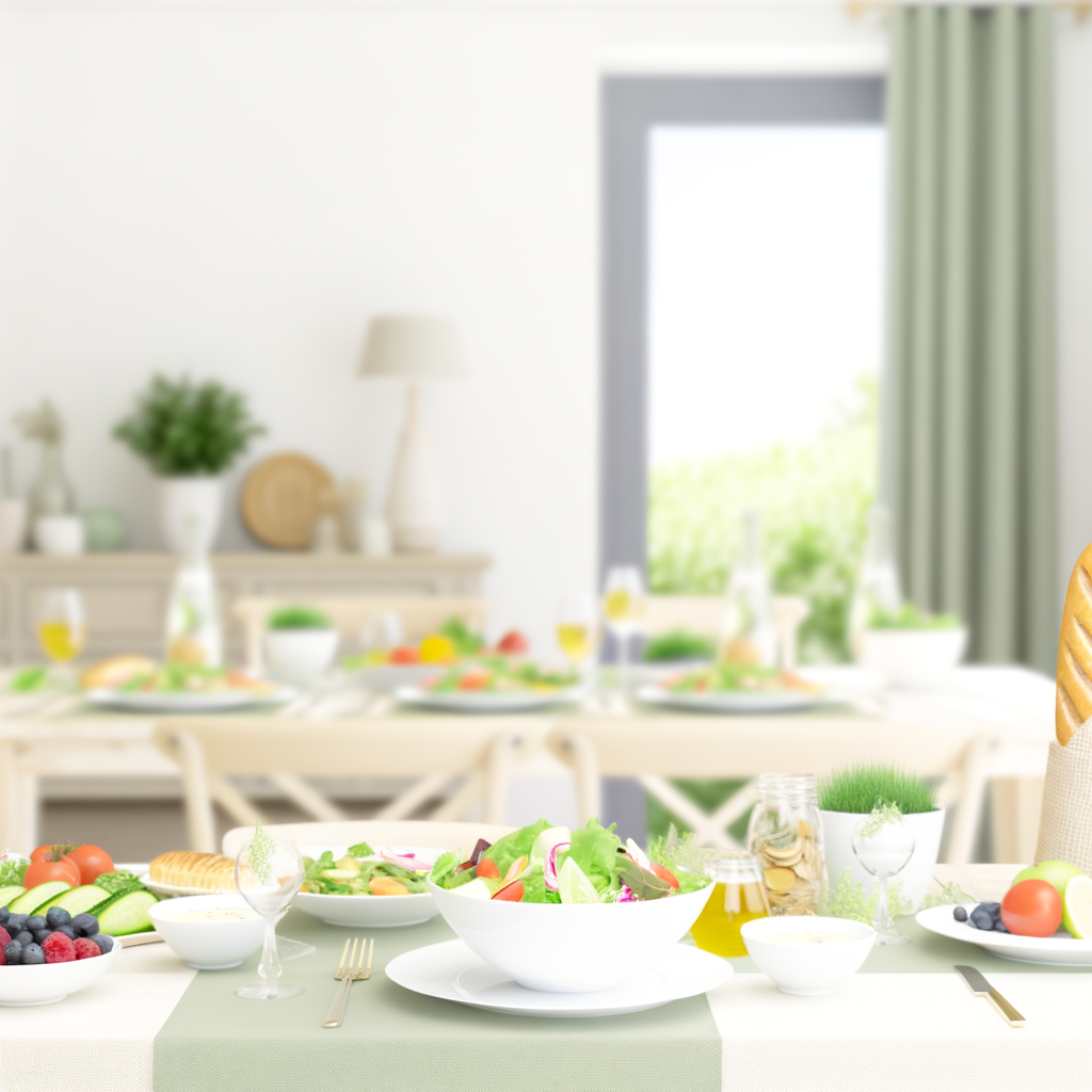 Repas légers et sains sur une table d'été