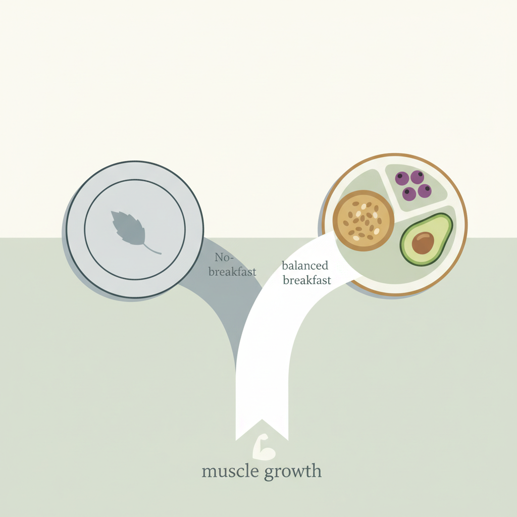 Illustration simple montrant deux options : sans petit-déj ou petit-déj équilibré