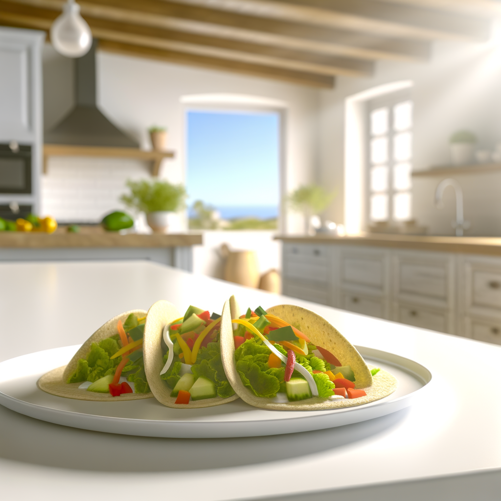 Tacos maison avec des légumes frais