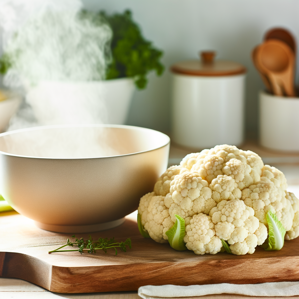 Chou-fleur avant et après cuisson
