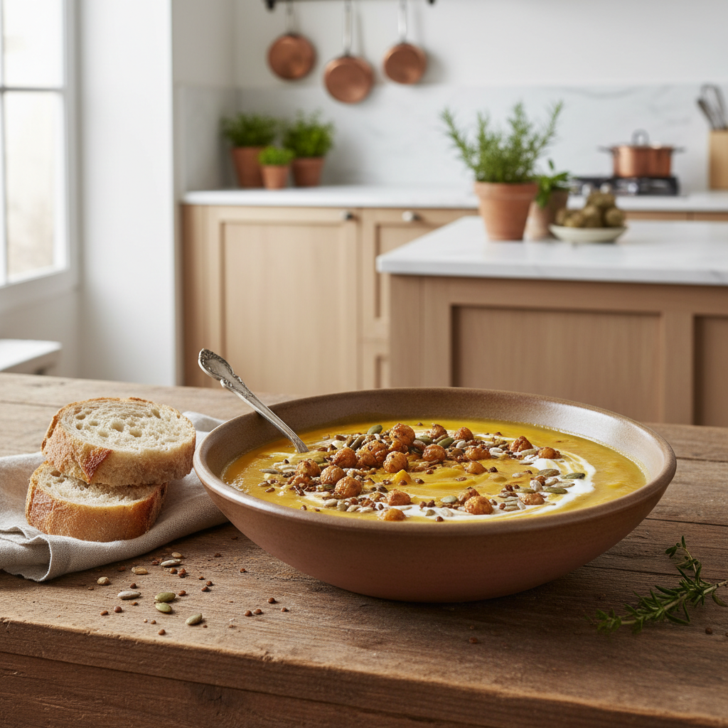 Envie d’une soupe butternut qui cale vraiment ? Voici la version protéines + fibres