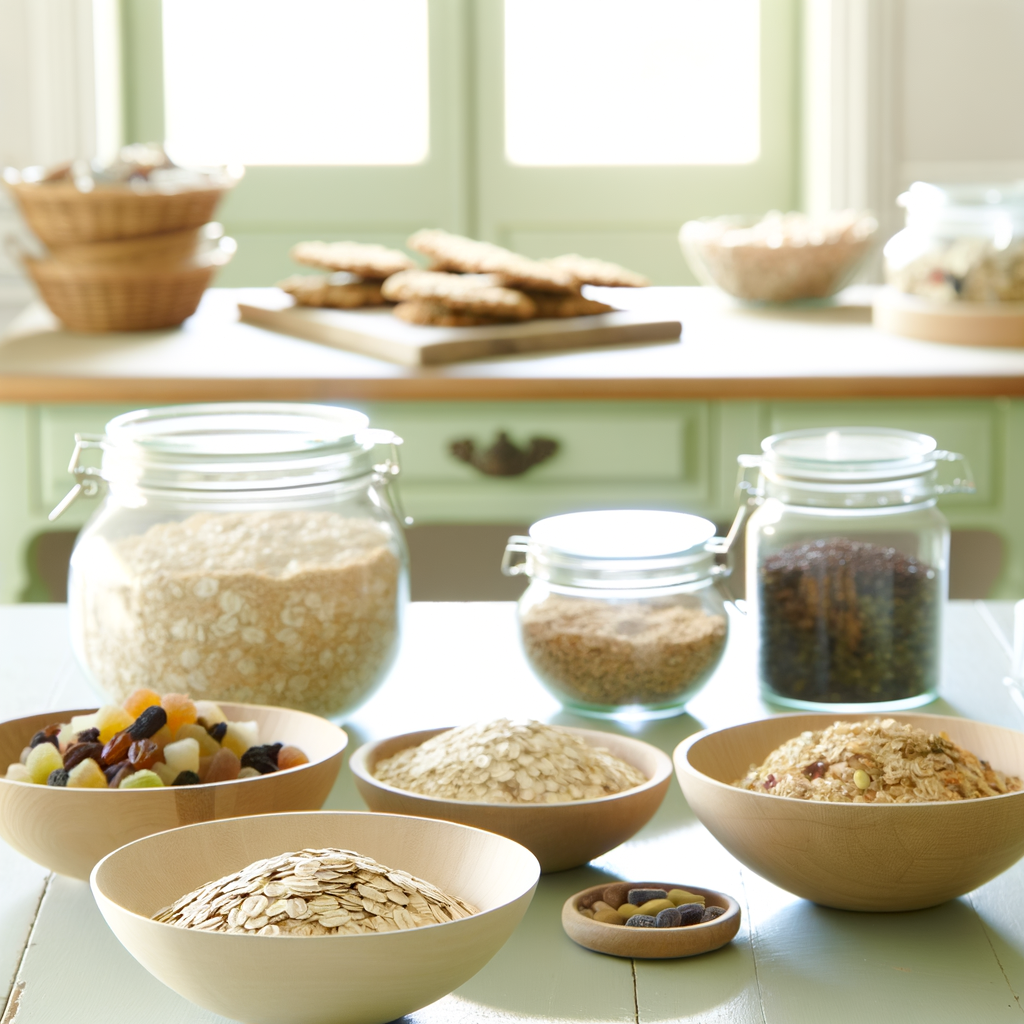 Ingrédients pour cookies sains sur une table