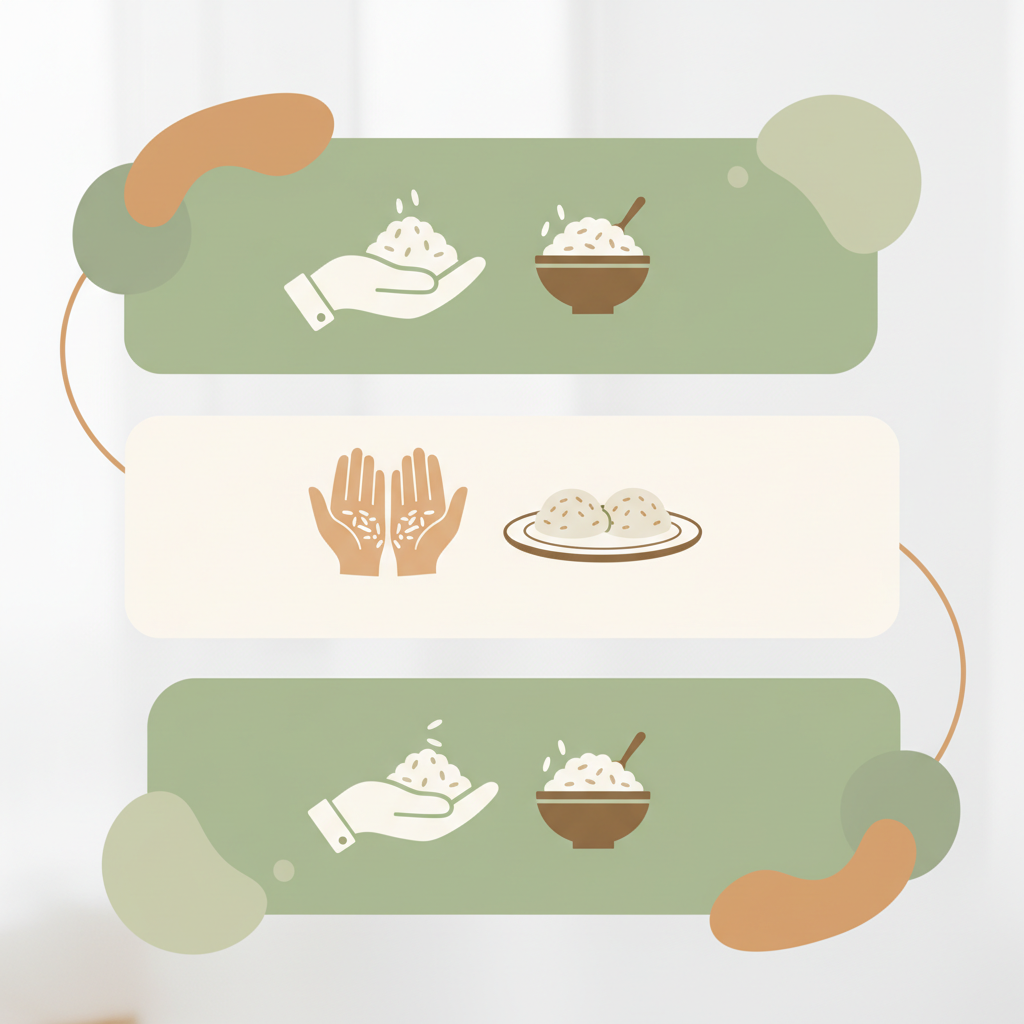 Infographie des portions de riz selon l’objectif