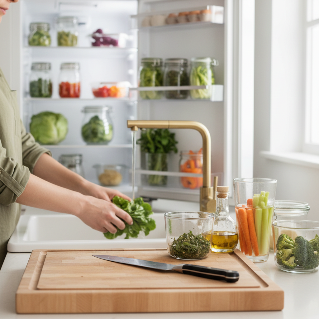 Matériel propre, bacs étiquetés et frigo rangé pour une conservation sereine