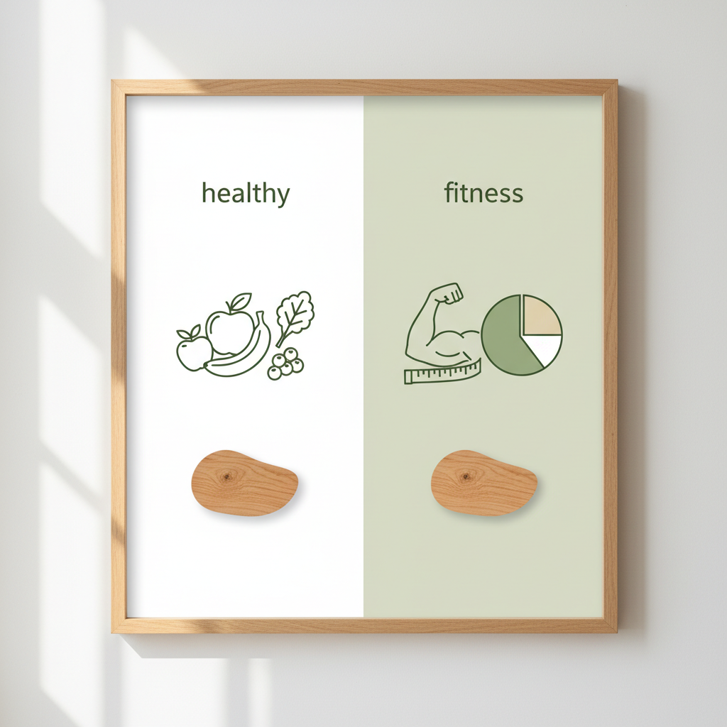 Infographie simple opposant ingrédients sains et ciblage des macros