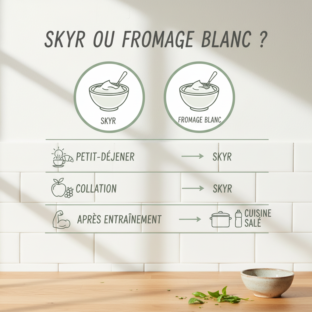 Infographie situation → choix entre skyr et fromage blanc