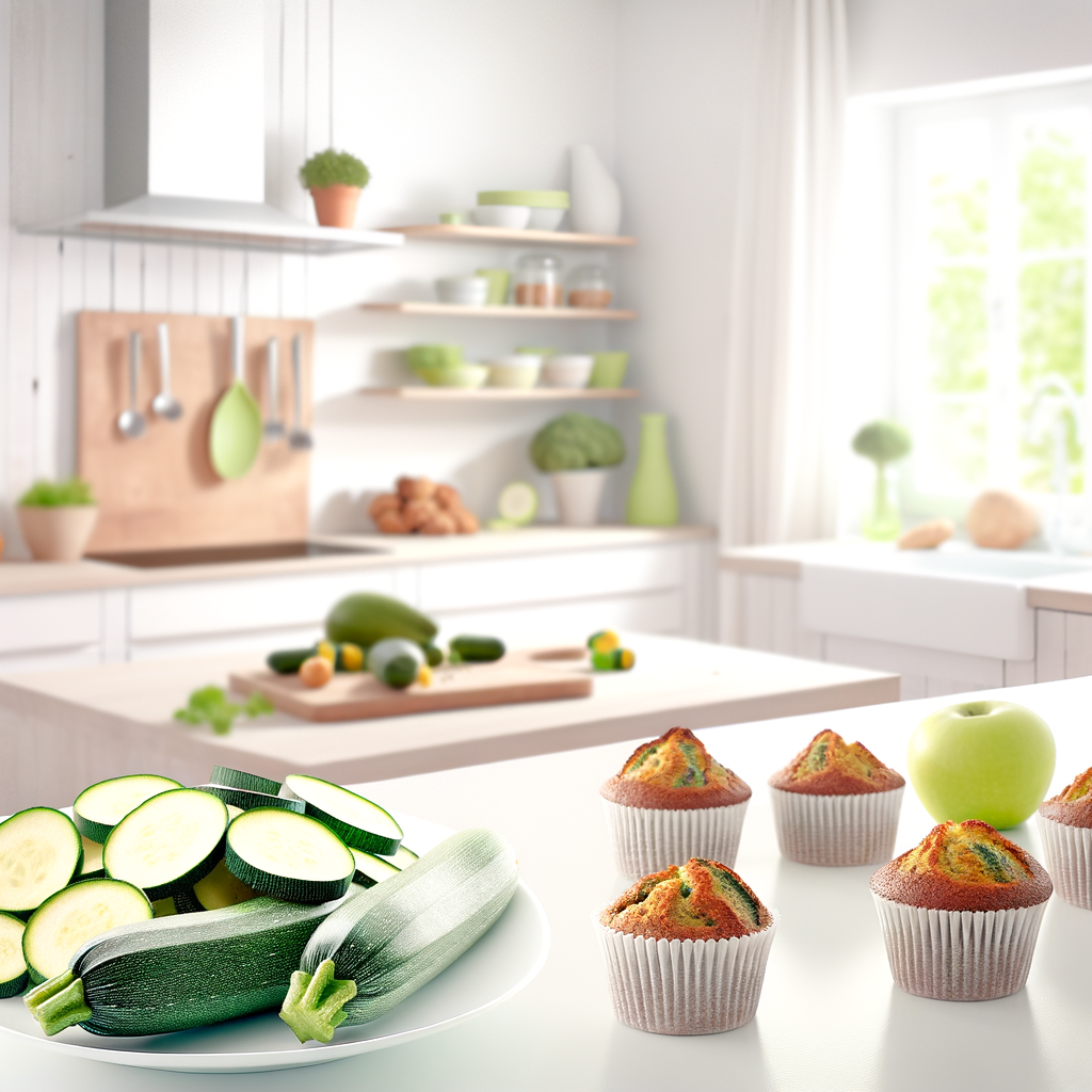 Frites et muffins de courgettes colorés pour enfants