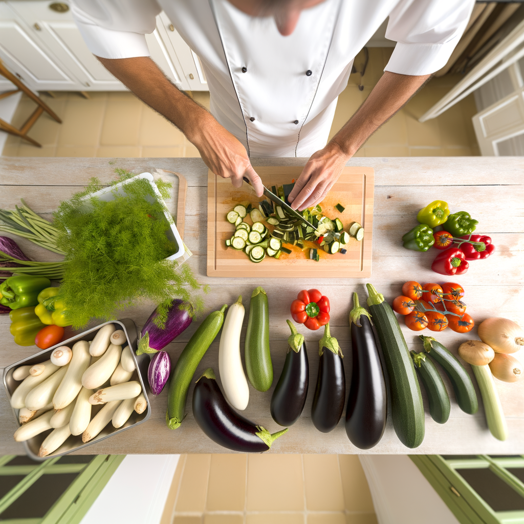 Étapes de préparation de la ratatouille