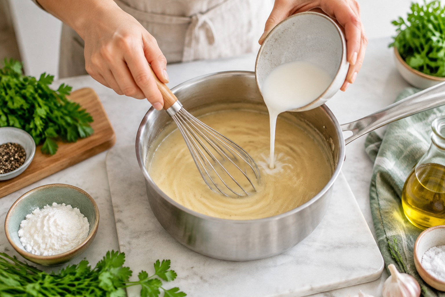 Votre sauce est trop liquide ? Voici comment l’épaissir sans farine, sans grumeaux
