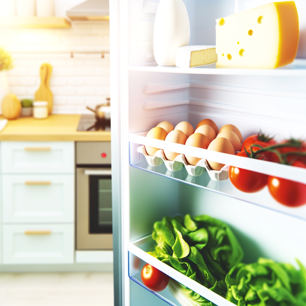 Frigo vide avec ingrédients courants