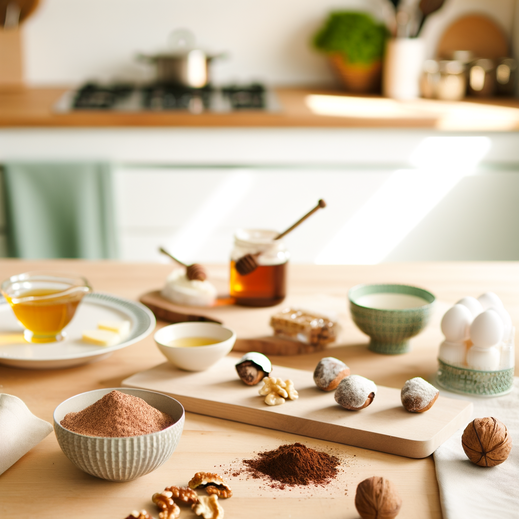 Ingrédients pour pâte à tartiner maison disposés