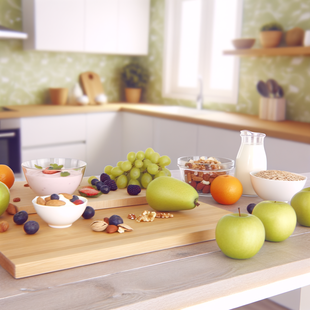 Personnalisation des ingrédients du petit-déjeuner sur un comptoir de cuisine