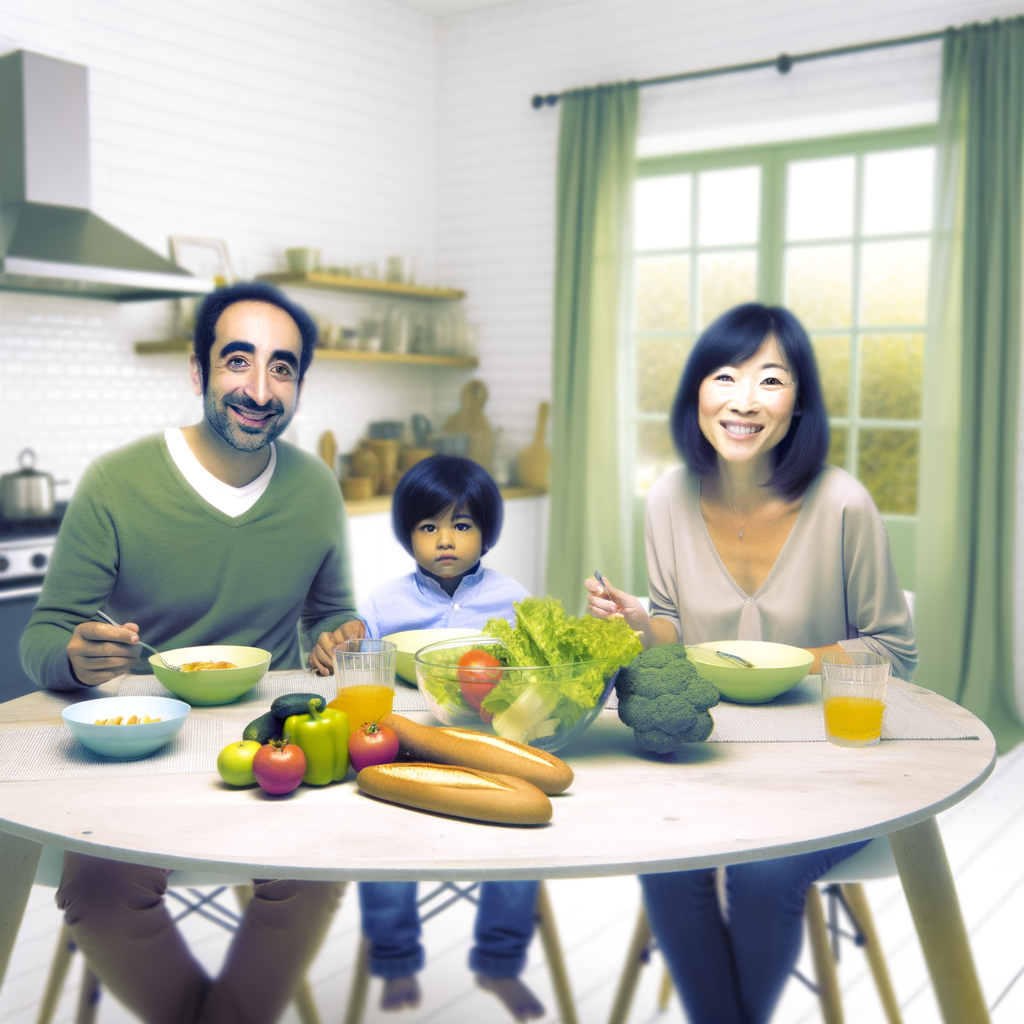 Familles partageant un repas