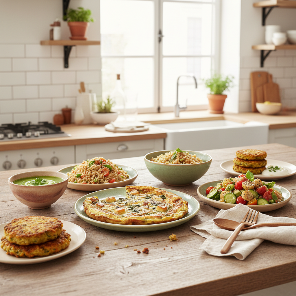 Mosaïque de plats anti-gaspi par type de restes