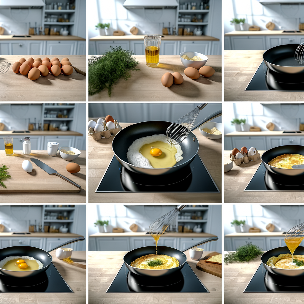 Étapes de préparation de l'omelette