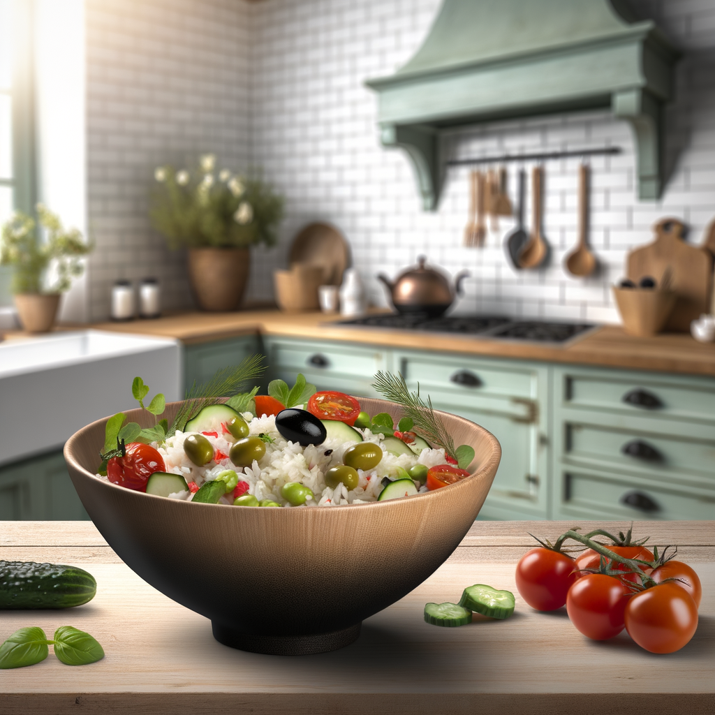 Infographie sur les bienfaits nutritionnels des ingrédients de la salade de riz