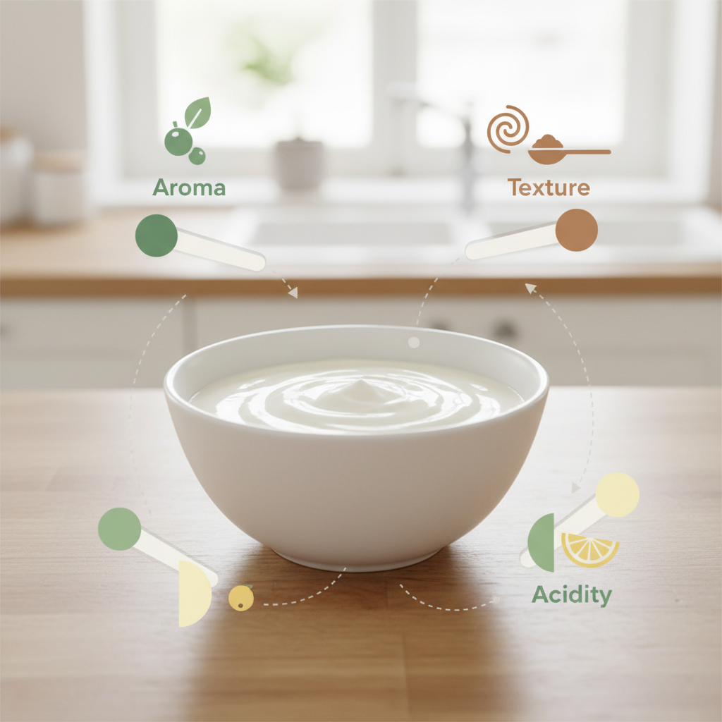 Infographie simple des 3 leviers autour d’un bol de yaourt